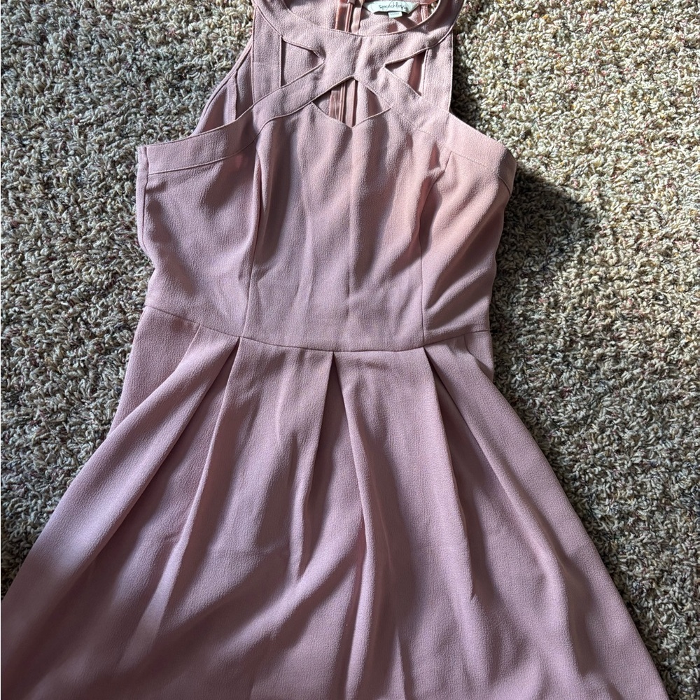 Speechless Pink Pleated Halter Sundress